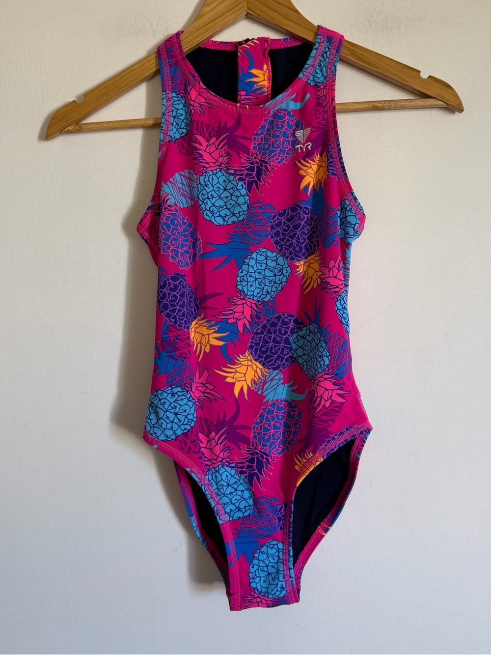 TYR Athletic Competitive Athletic Pink Pineapple Print One Piece Swimsuit